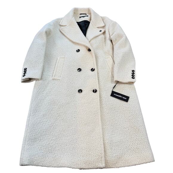 KARL LAGERFELD PARIS Women's XL Double-Breasted Overcoat Wool Blend - Picture 2 of 16